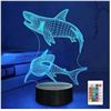 Image 1 : 3D Illusion Shark Night Light Lamp