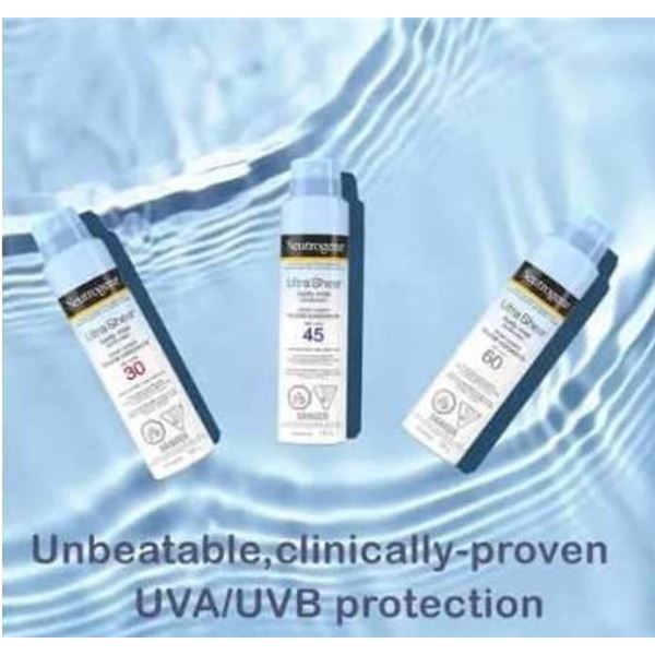 Lot of 3 -Neutrogena Ultra Sheer SPF 60 Body Mist Set