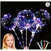Image 1 : LED Light Up BoBo Balloons Colorful 10 Packs,3 Levels Flashing Handle,20 Inches Bubble Balloon