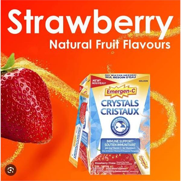 Emergen-C Crystals Strawberry, 24 Packets