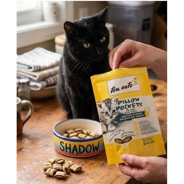 Ten Cats Pillow Pockets Chicken Cat Treats 4x85g