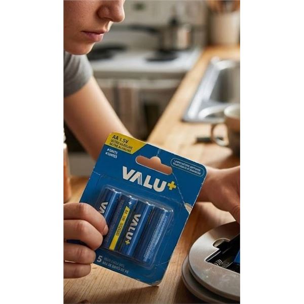 Lot of 6 Packs Valu+ AA Batteries 4 Per Pack