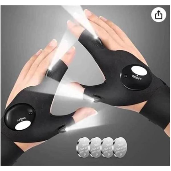 LED Flashlight Gloves, 1 Pair