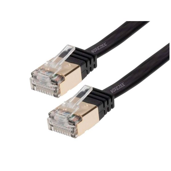 30FT Cat7 Flat Ethernet Cable Black