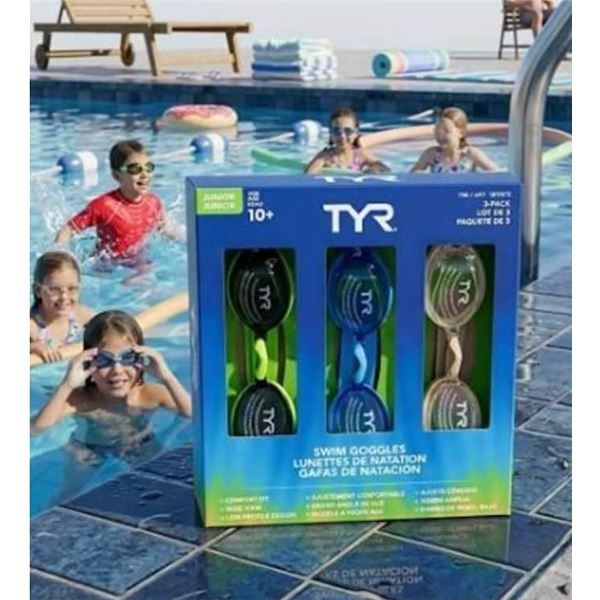 TYR Junior Swim Goggles 3-Pack