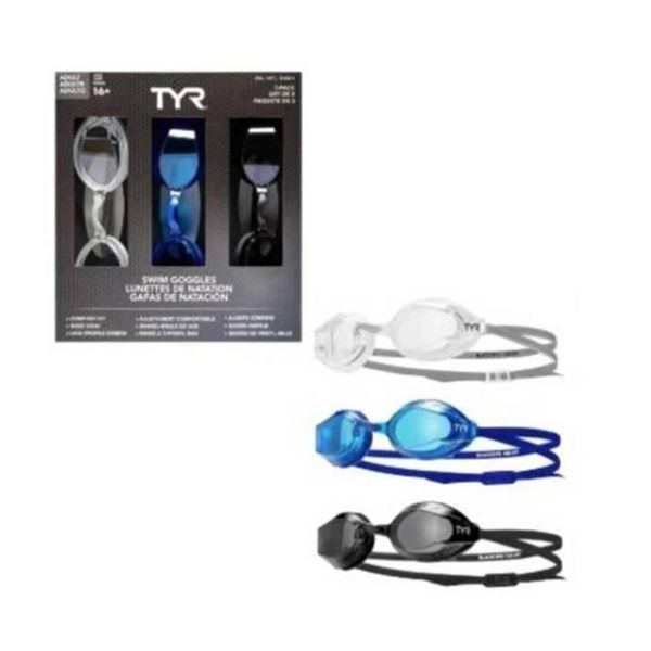 TYR Swim Goggles 3-Pack Adult 16+