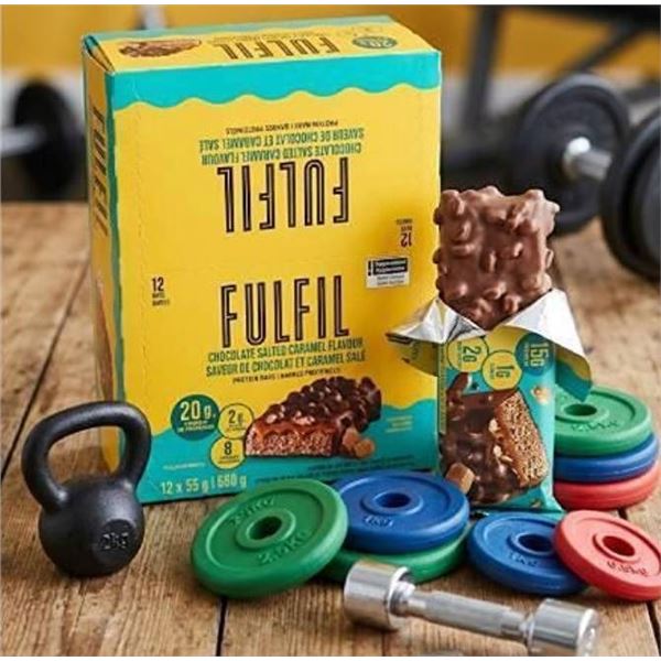 Fulfil Chocolate Salted Caramel Bars, 12 Pack