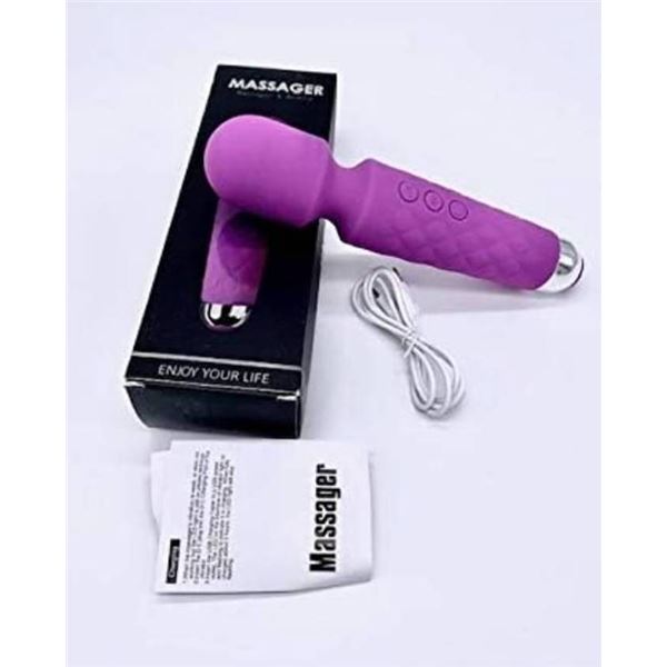 Purple Wand Massager, Silicone, USB Recharge