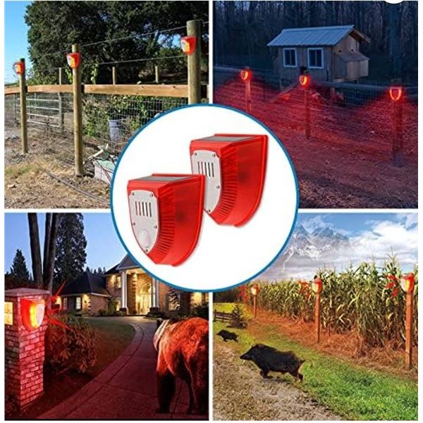 Solar Alarm Lamp 2-Pack, LED, Strobe Sound