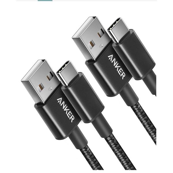 Anker USB-A to USB-C 3ft Silicone Cable, 2pk