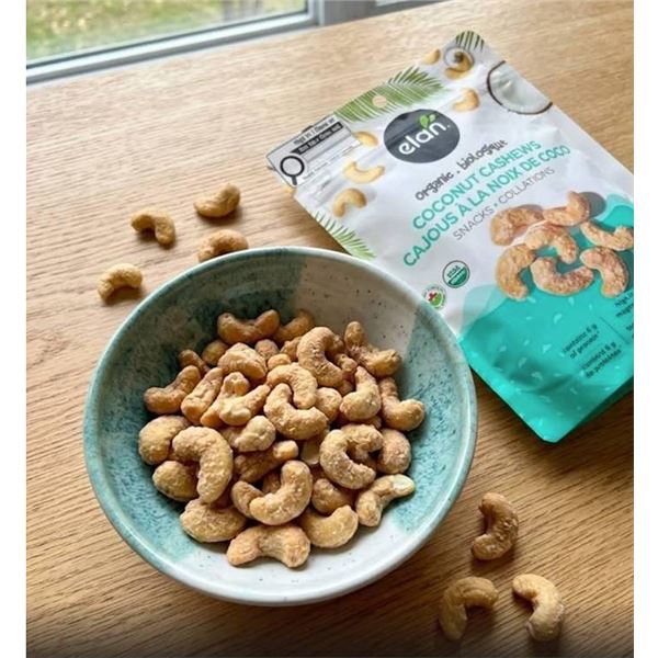 Elan Organic Coconut Cashews, 6 x 160g