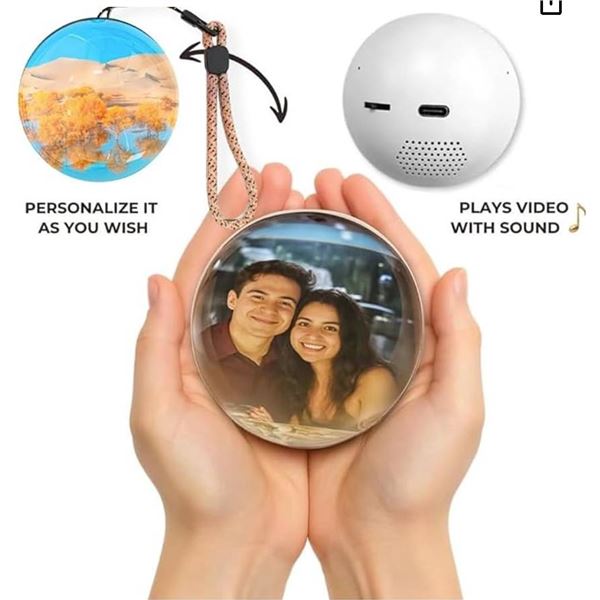 Memory Sphere Lamp, 2.7" Crystal Ball Video Player, CrystalSphere 3D Video Display, Crystal Ball wit
