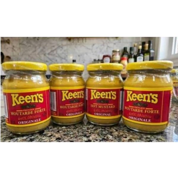 4 Keen's Prepared Hot Mustard Jars, 100 mL Each