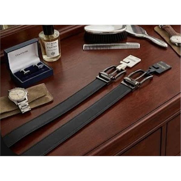 Two Men's Leather Belts, Sizes 32-34 and 36-3