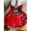 Image 4 : Musoo Red Semi-Hollow Electric Guitar