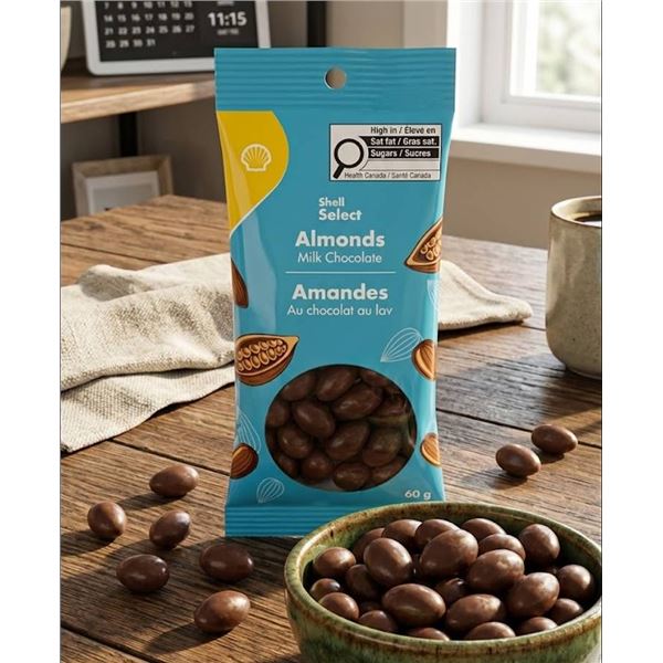 36 x 60g Shell Select Almonds Milk Chocolate