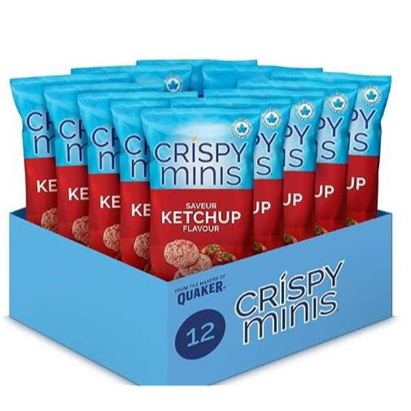 Crispy Minis Brown Rice Chips Ketchup 12-Pack x 100g