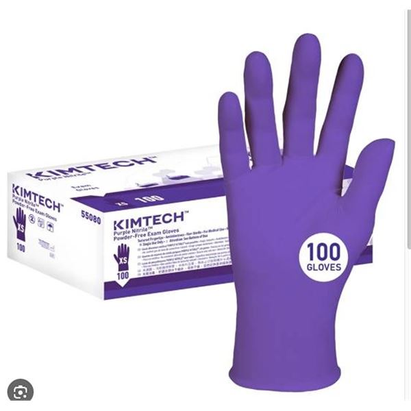 Lot of 5 Kimtech Purple Nitrile Exam Gloves 100 per box