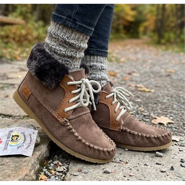 Eugene Cloutier Maple Elk Leather Boot Size 5 Ladies