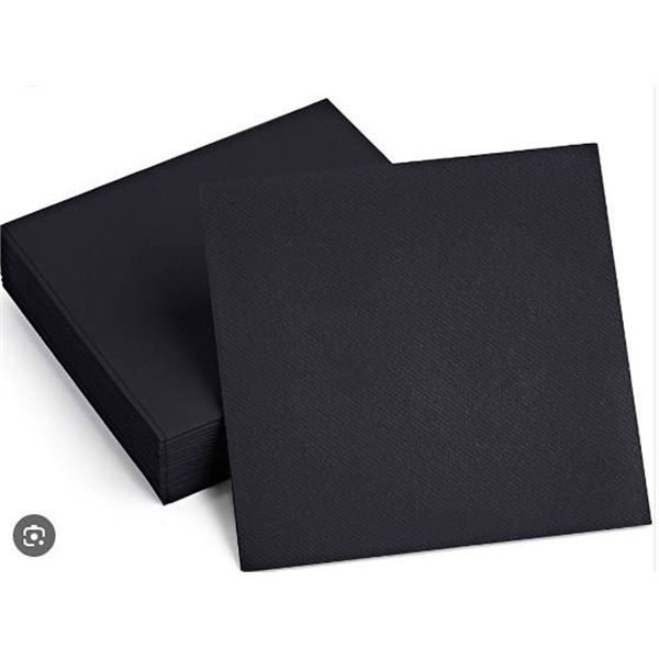 Black Linen-Like Dinner Napkins, 300 Count