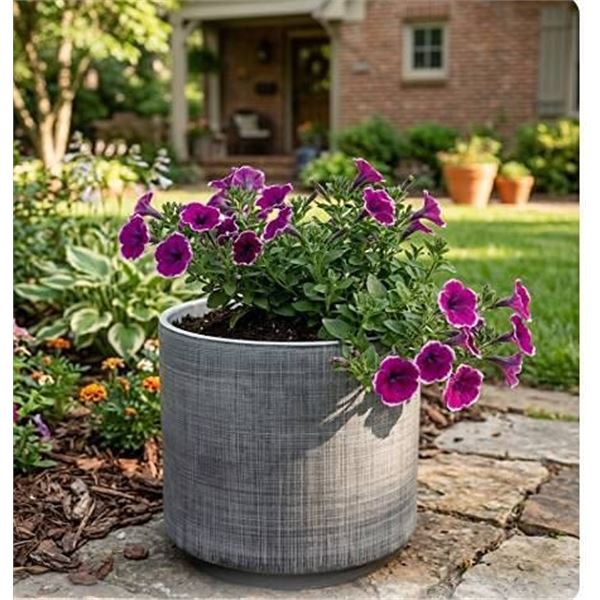 Rivet Mid-Century Ceramic Planter with Stand 10"