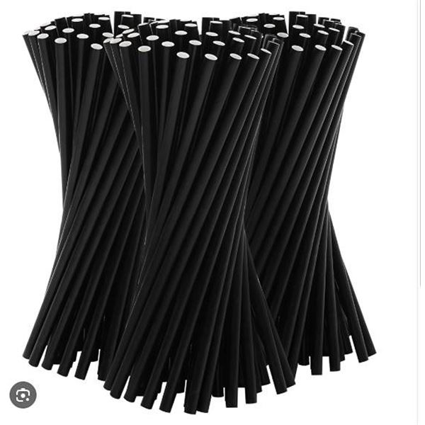 500 Black Paper Straws by Table Accents