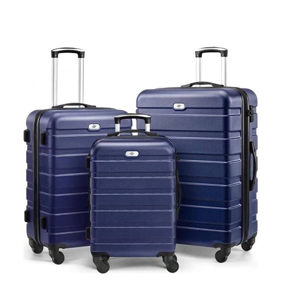 Pack & Fly 3-Piece Navy Blue Luggage Set