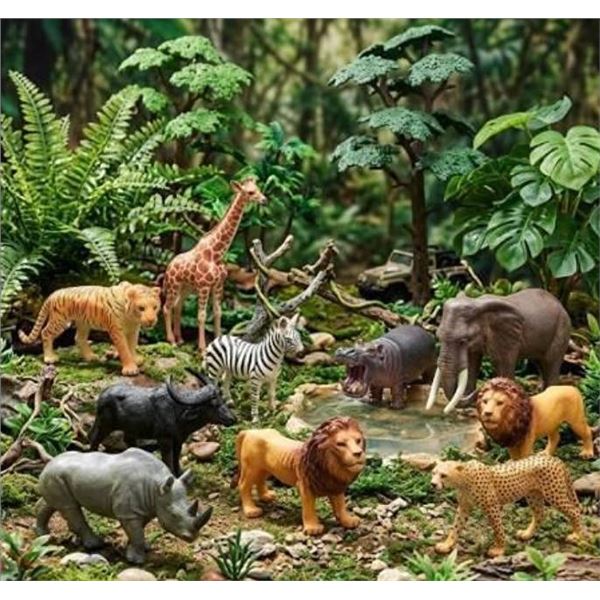 Lot of 2 -Prextex Safari Animals 9 Piece Set