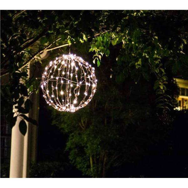 16-Inch Outdoor LED Light Ball with Timer
