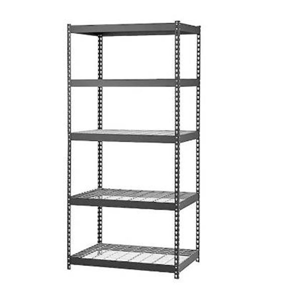 RONA Heavy-Duty Shelving Unit in Black Steel with 5 Wire Shelves - 18 x 36 x 72-in