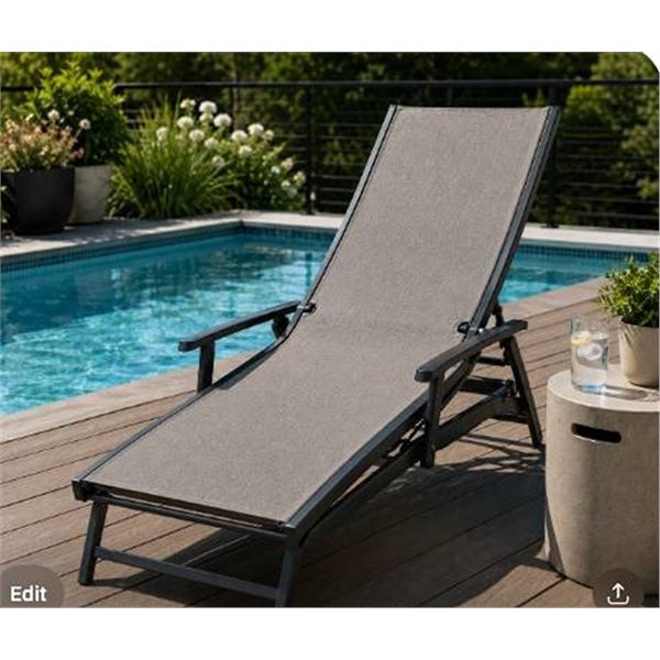 Collapsable Lounge Chair, 79” x 24” - *Item may not be exact as shown in stock pho