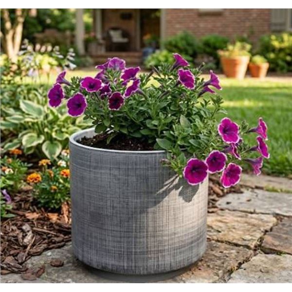 Rivet Mid-Century Ceramic Planter with Stand 10"