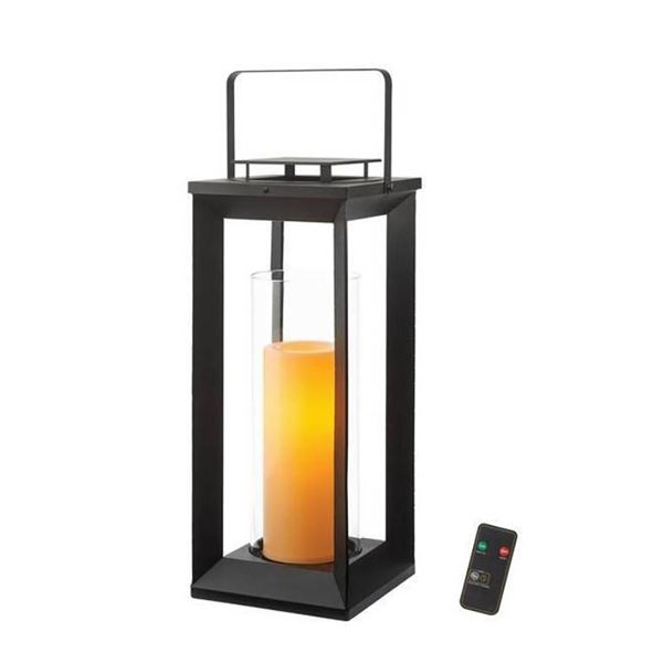 Indoor/Outdoor Pillar Candle Lamp with Remote Control by TPX Brands