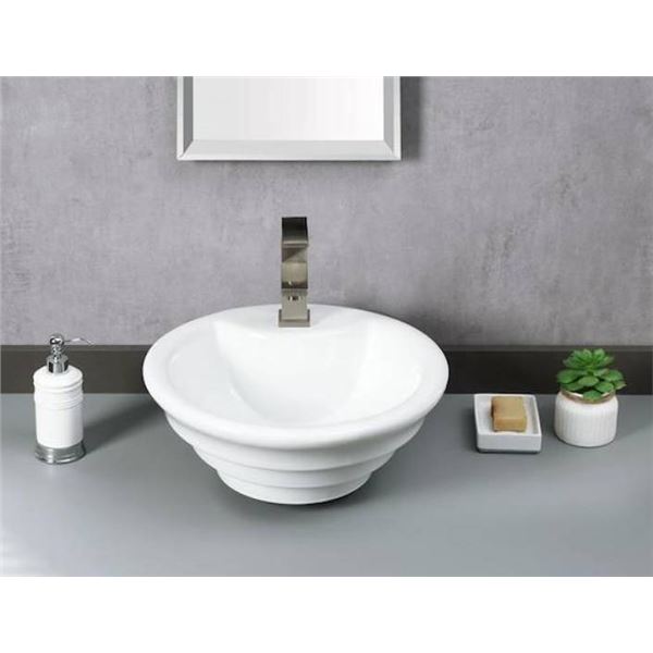 Project Source Vessel Sink White Finish