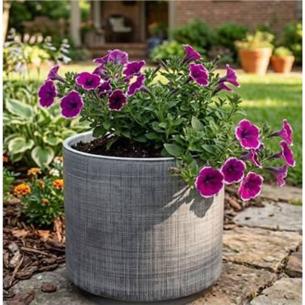 Rivet Mid-Century Ceramic Planter with Stand 10"