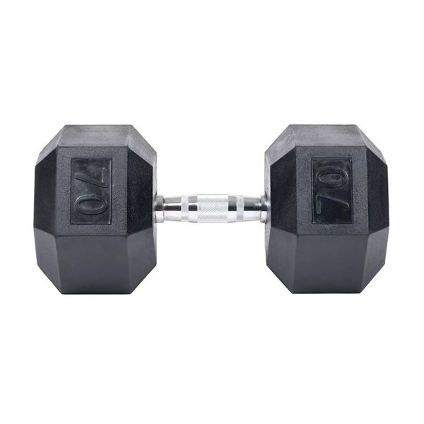 Orion 70 lb Rubber Hex Dumbbell