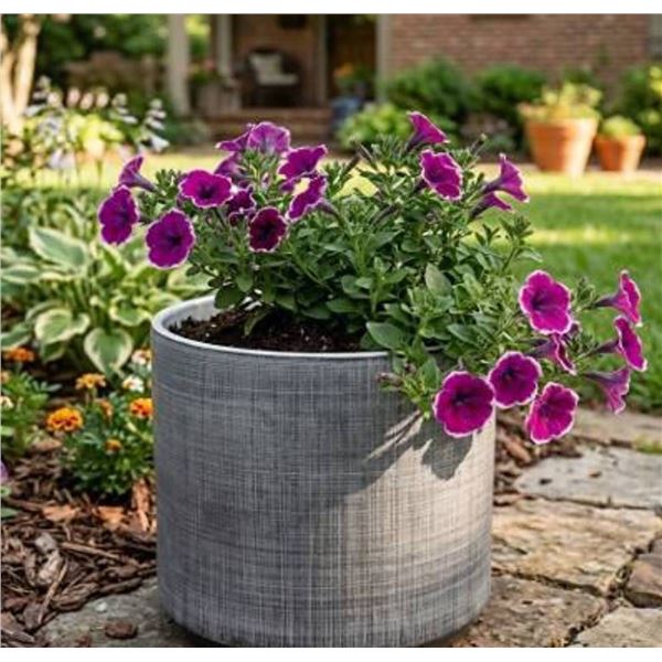 Rivet Mid-Century Ceramic Planter with Stand 10"