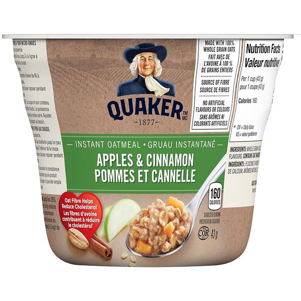 Quaker Instant Oatmeal, Apples & Cinnamon 11 x 43g