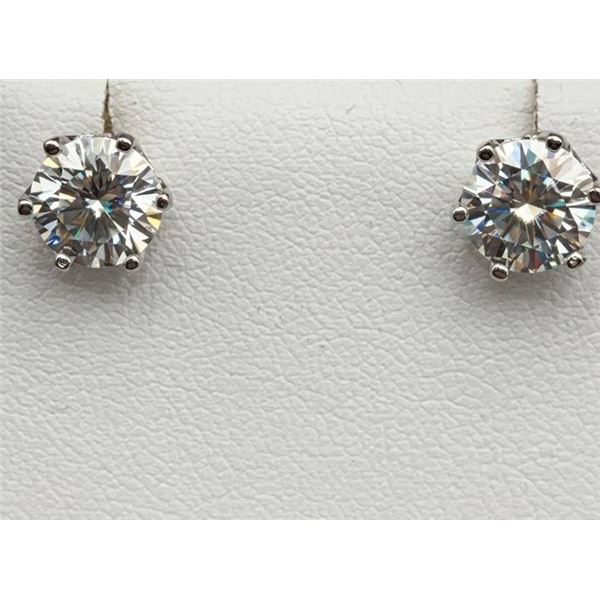 $2,250.00-4.00 CT TW GRA CERTIFIED ROUND BRILLIANT CUT MOISSANITE STONES VVS D COLOR SET IN 6 CLAW F