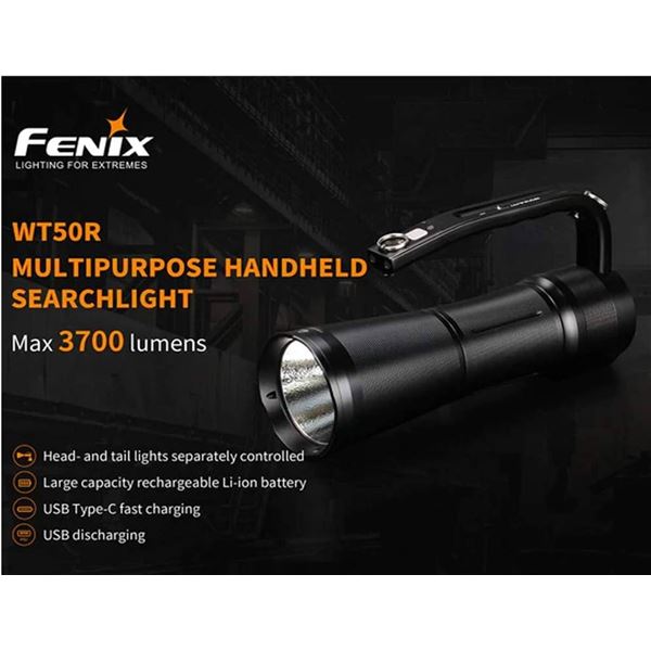 Fenix WT50R Handheld Searchlight 3700 Lumens Rechargeable