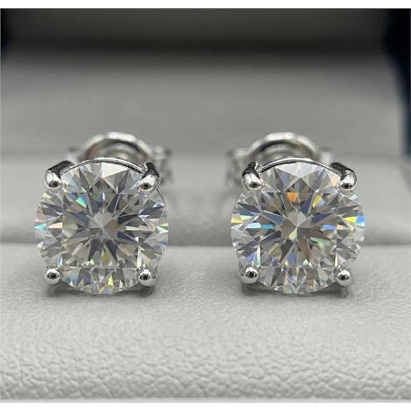 $2,890.00-6.00 CT TW GRA CERTIFIED ROUND BRILLIANT CUT MOISSANITE STONES VVS D COLOR SET IN 4 CLAW B