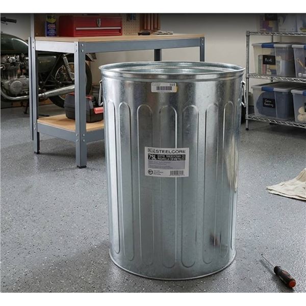 Steel Core 75L Metal Trash Can