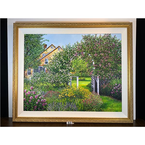 Madison Hart Original Acrylic Painting on Canvas – Framed Garden Landscape