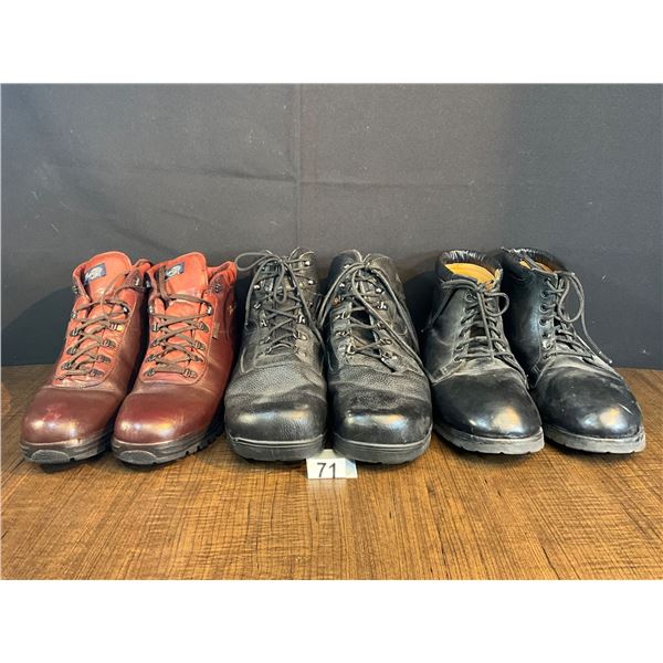 Assorted Leather Work & Hiking Boots (3 Pairs)