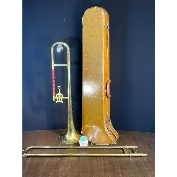 Vintage Brass Trombone with Hard Case