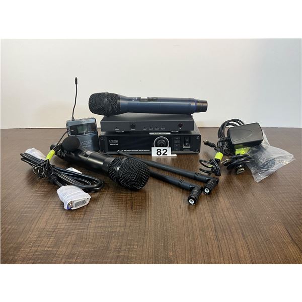 Factor Electronics Professional UHF Wireless Microphone System with HDMI Switch & Accessories