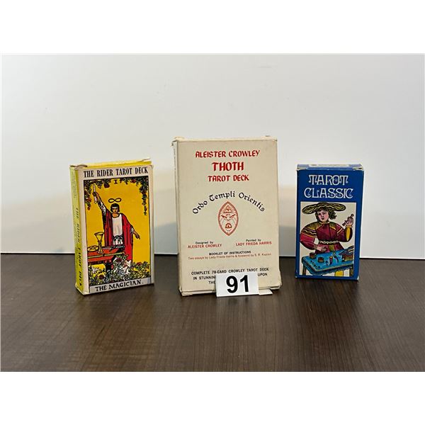 Collection of Three Vintage Tarot Card Decks