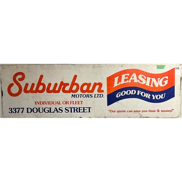 Vintage Suburban Motors Ltd. Bus Leasing Advertising Sign – Victoria, BC