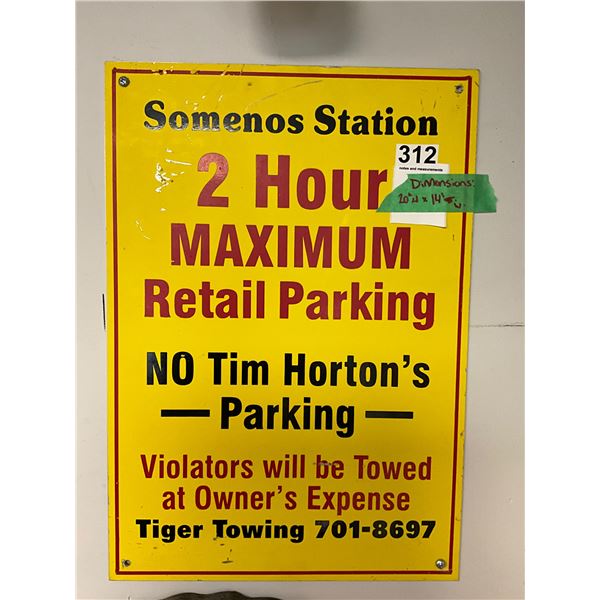 Somenos Station Parking Sign
