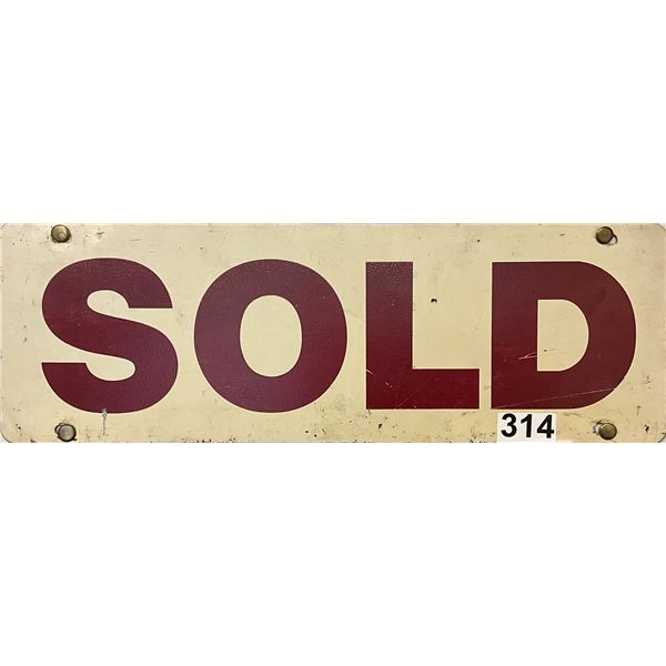 Vintage "SOLD" Metal Display Sign